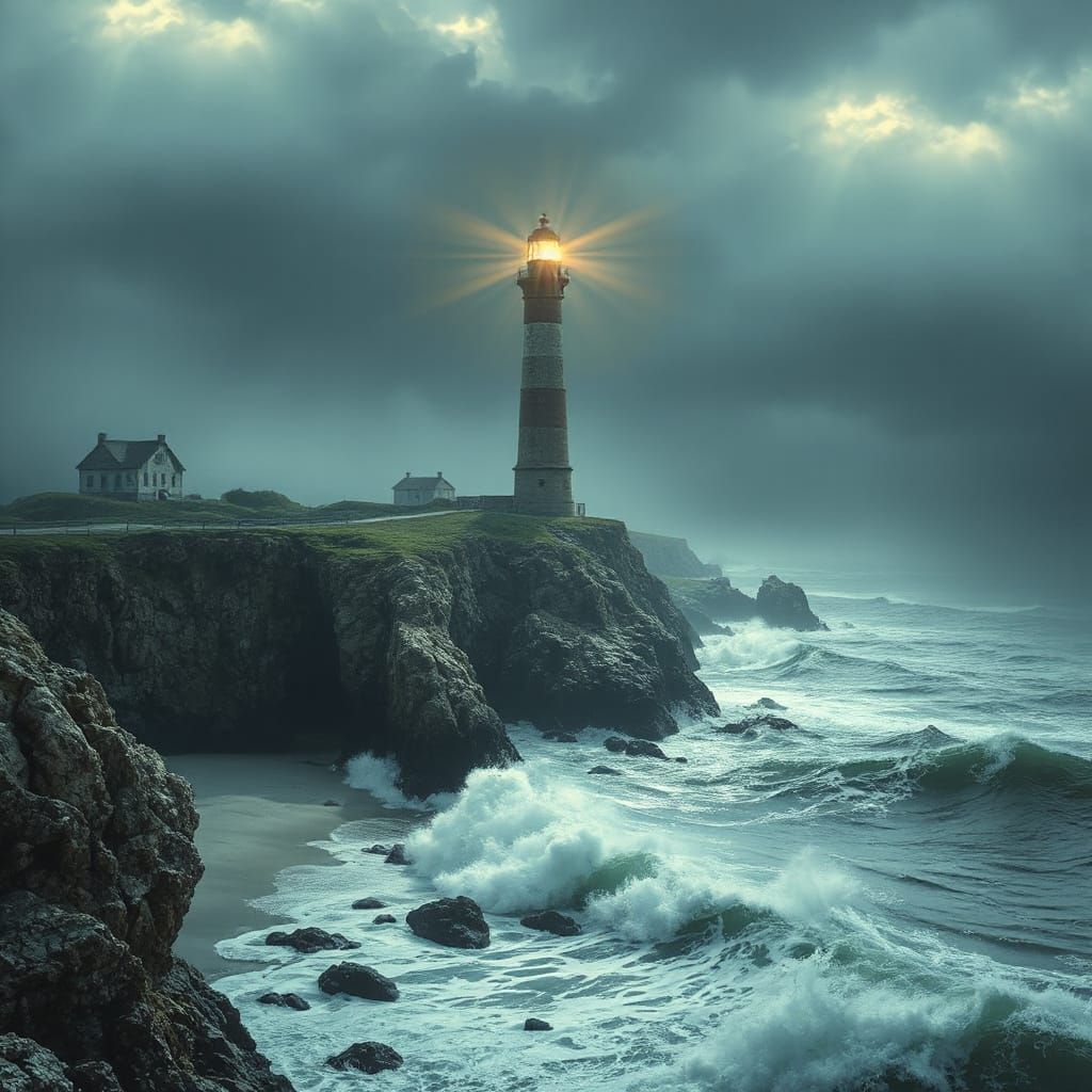 Lighthouses on Rugged Coastlines: Digital Matte Painting