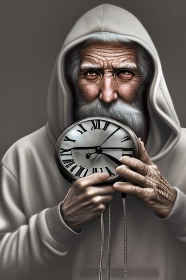 Father of time dressed as a modern person