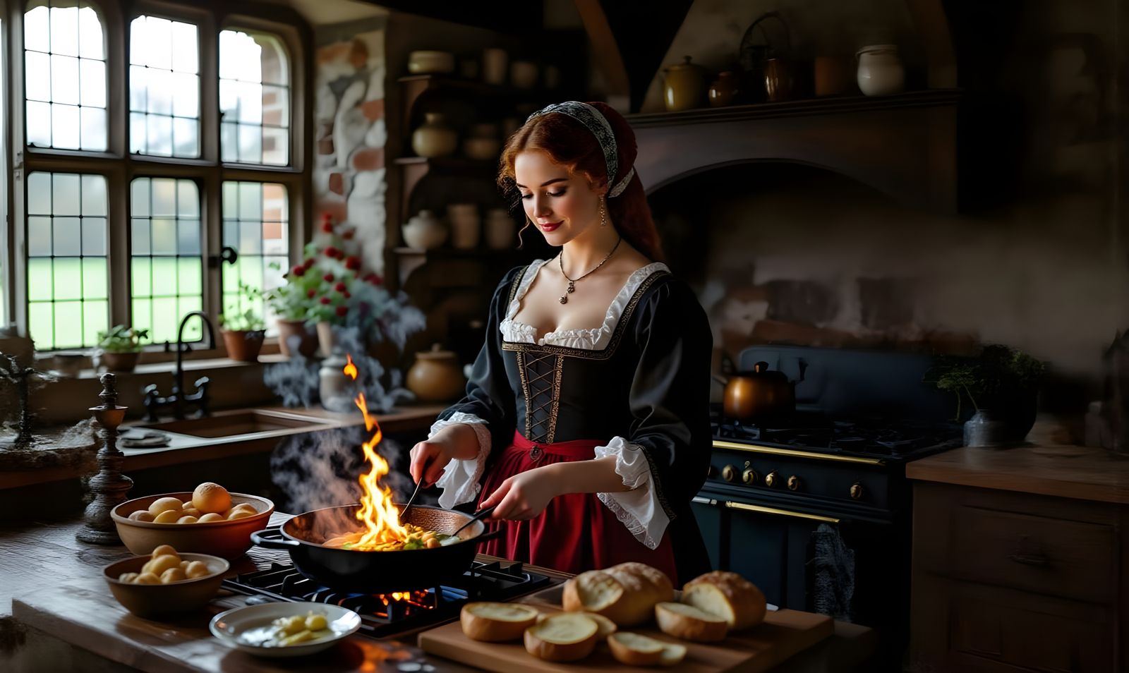 Cooking food with Anne Boleyn