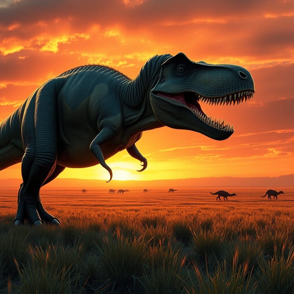 Tyrannosaurus Rex, Primal Power in Sunset Splendor