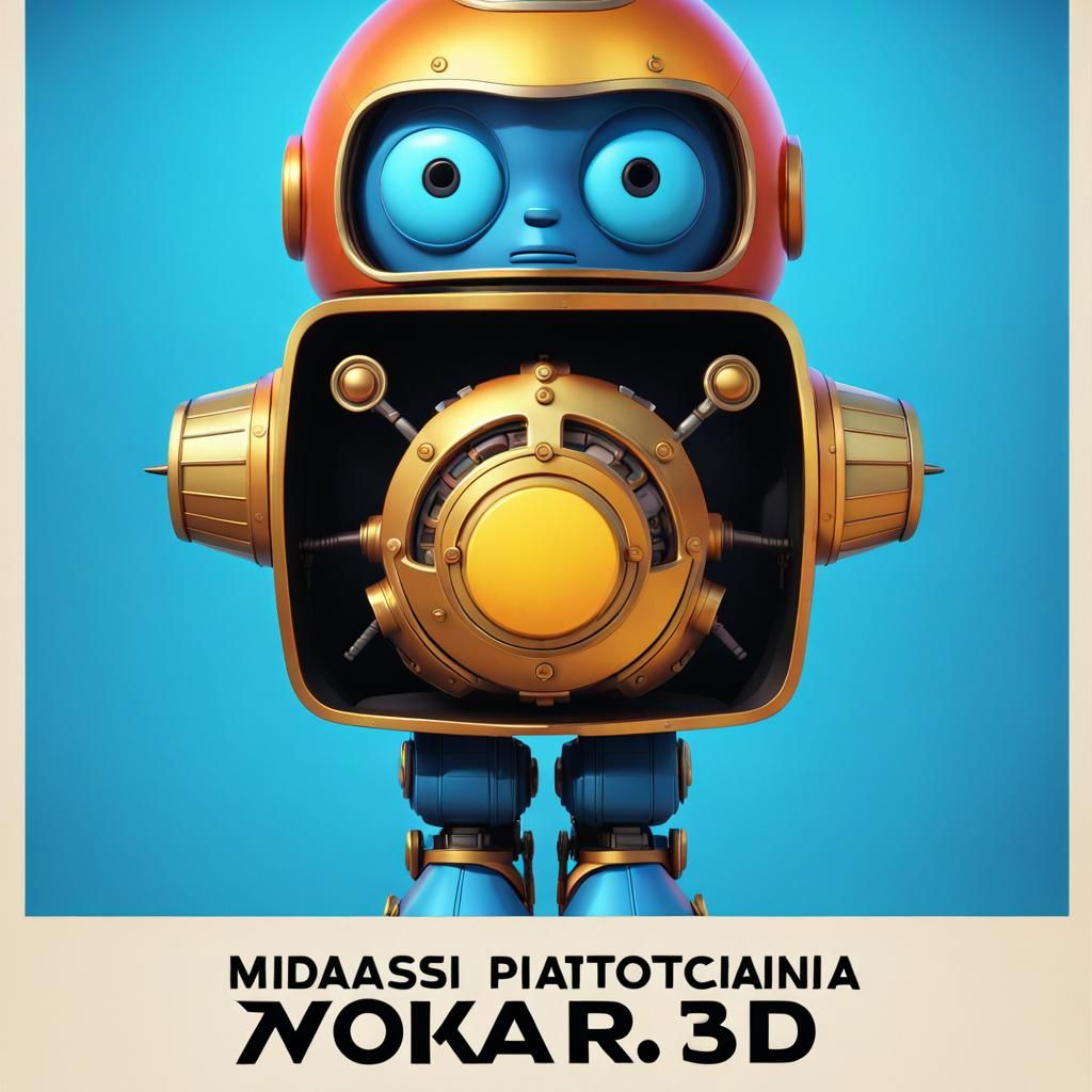 Vintage Japanese Robot in 3D Digital Art