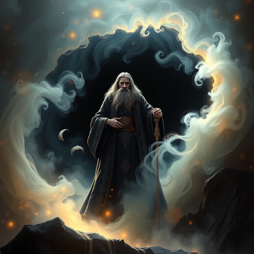 Enchanted Bard at the Edge of a Celestial Black Hole