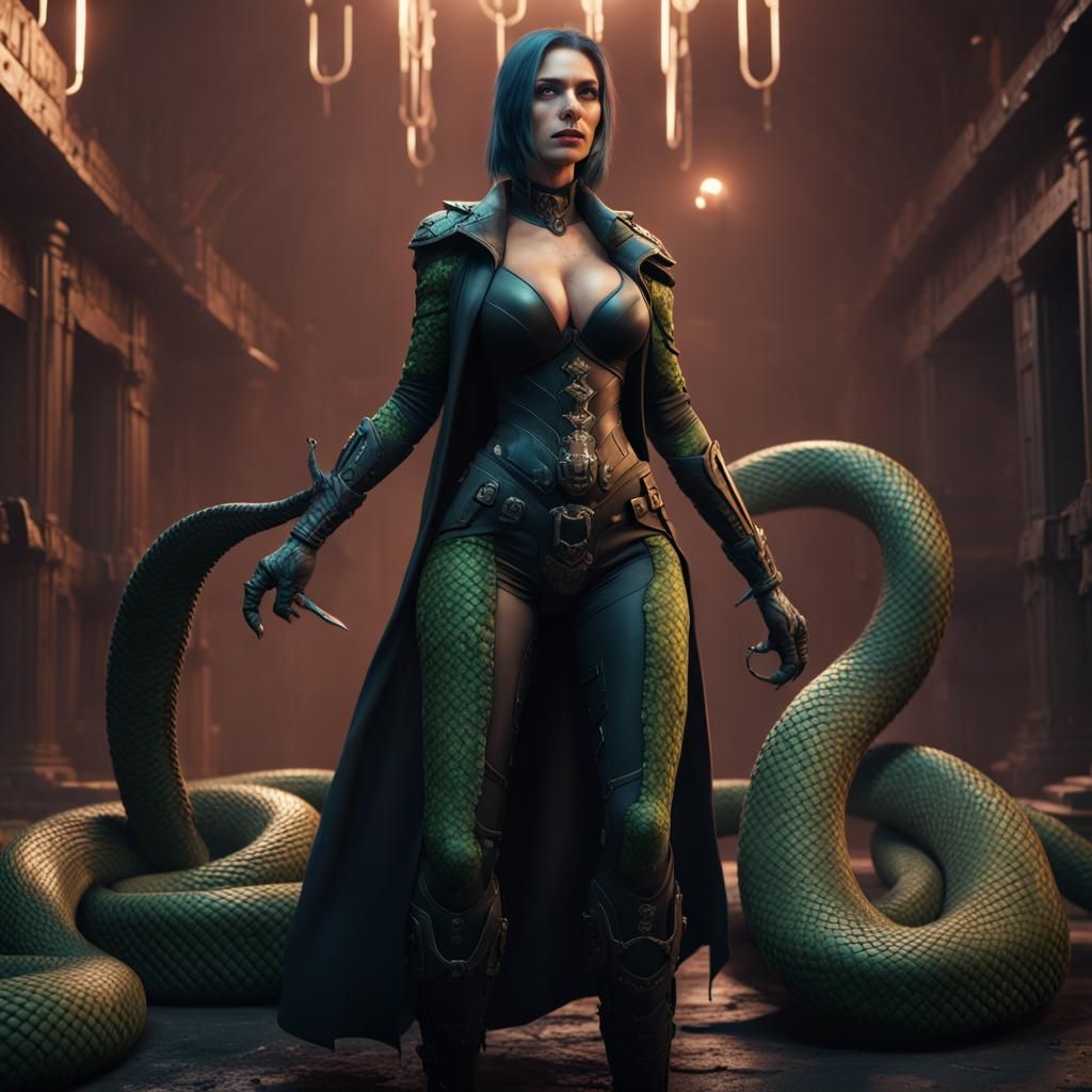 Snake Supervillain Leading Army: Fantasy Concept Art