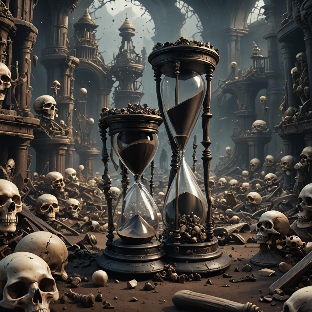 Hourglass of Death: Detailed Fantasy Concept Art