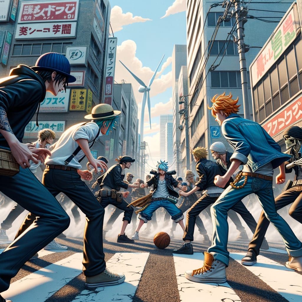 Tokyo's Turbulent Streets: Anime-Inspired 8K Battle Scene