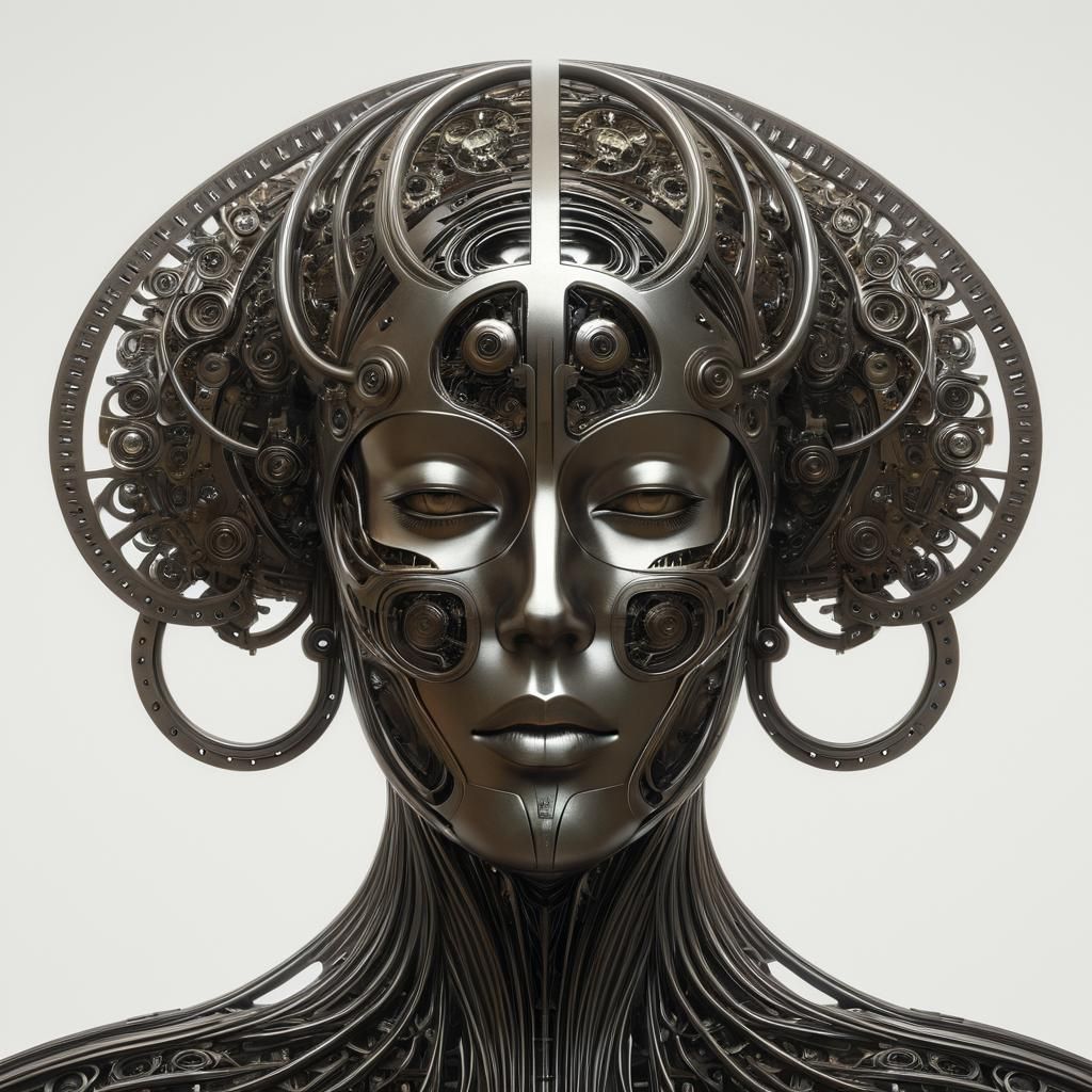 Steel Fused Humanoid Fractal Face