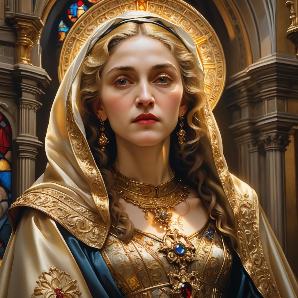 Madonna in Renaissance Portrait Style