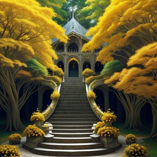 Lothlorien: Elven City in Golden Light