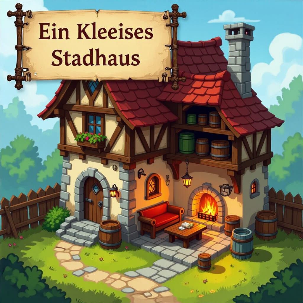 Fantasy Townhouse Top-Down Map Illustration