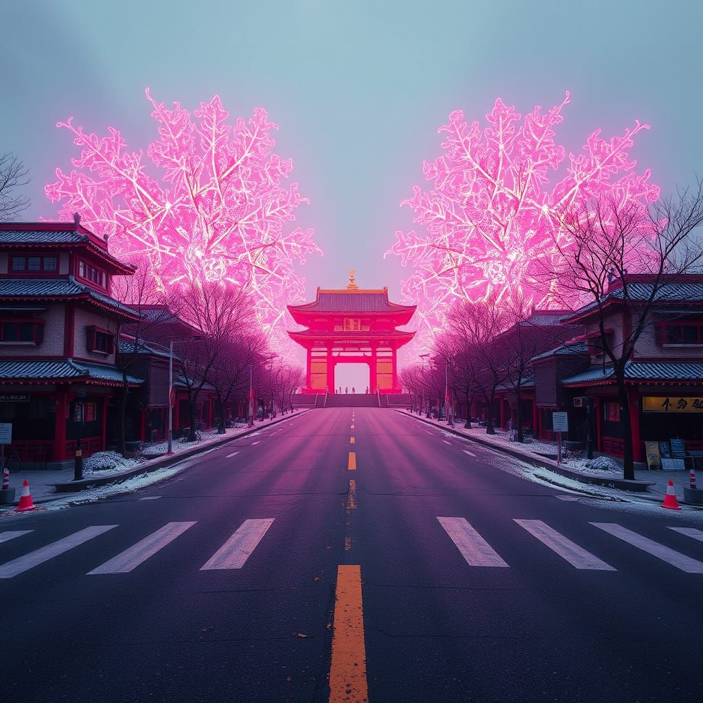 Surreal Landscape in a Futuristic Pop Art Style