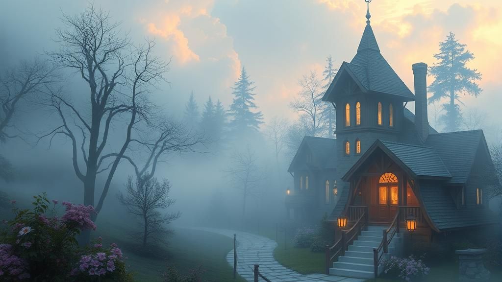 Ethereal Fantasy Scene in Hyperdetailed Mist