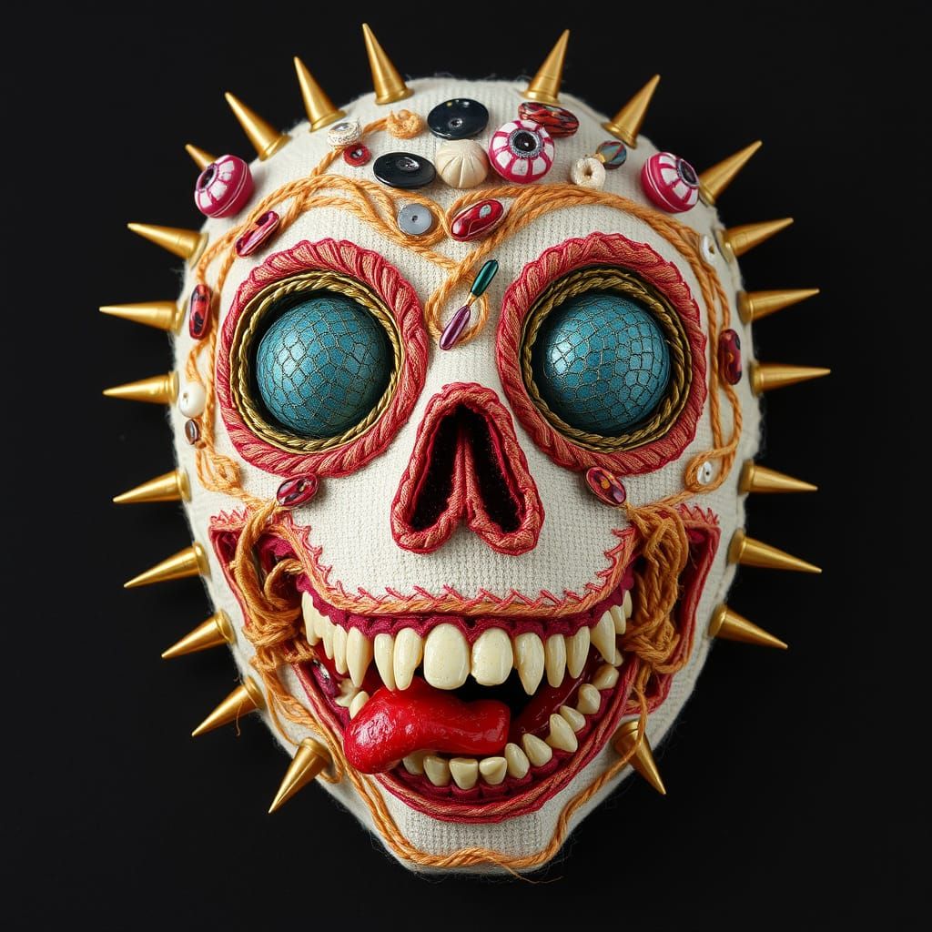 Eerie 3D Embroidered Face Mask with Sequins