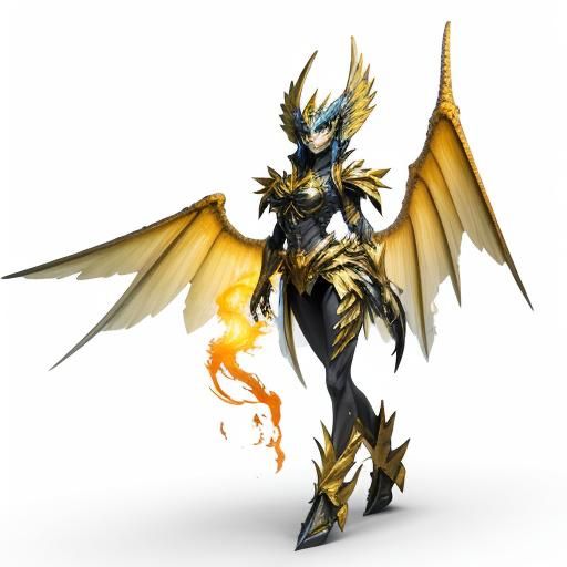 Attractive Winged Monster Character Design