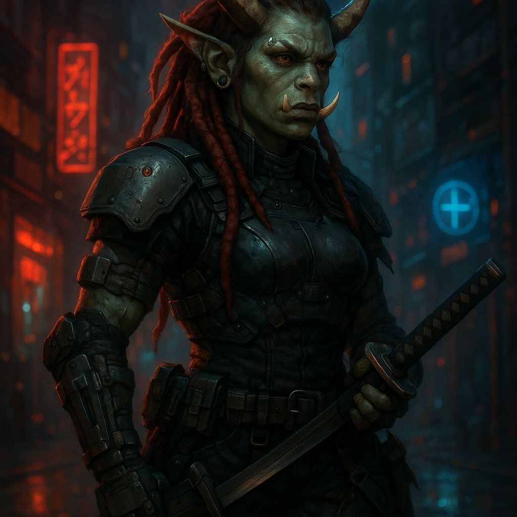 Shadowrun Female Troll Street Samurai