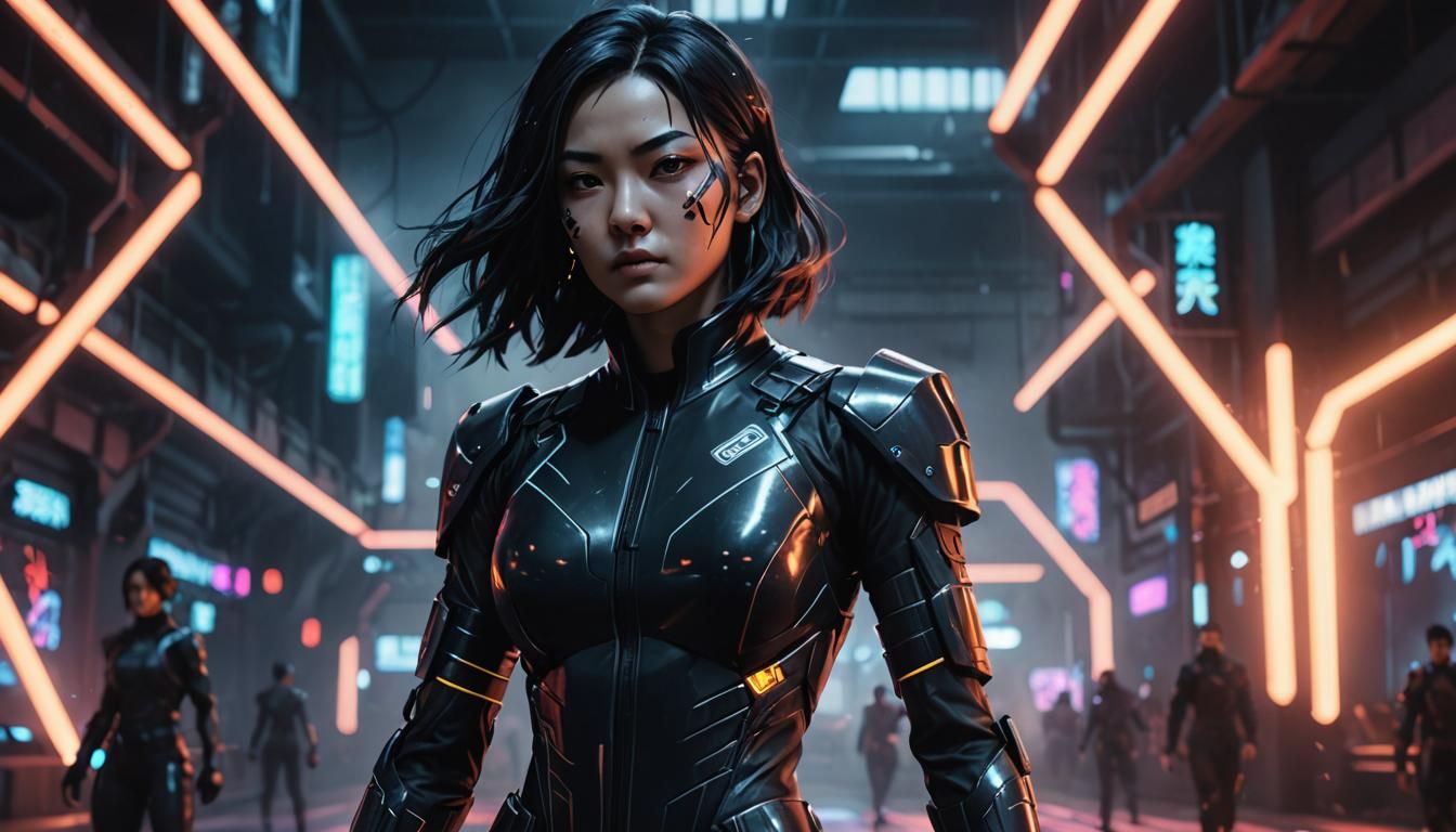 Lady Shiva in Cyberpunk Anime Martial Arts Arena