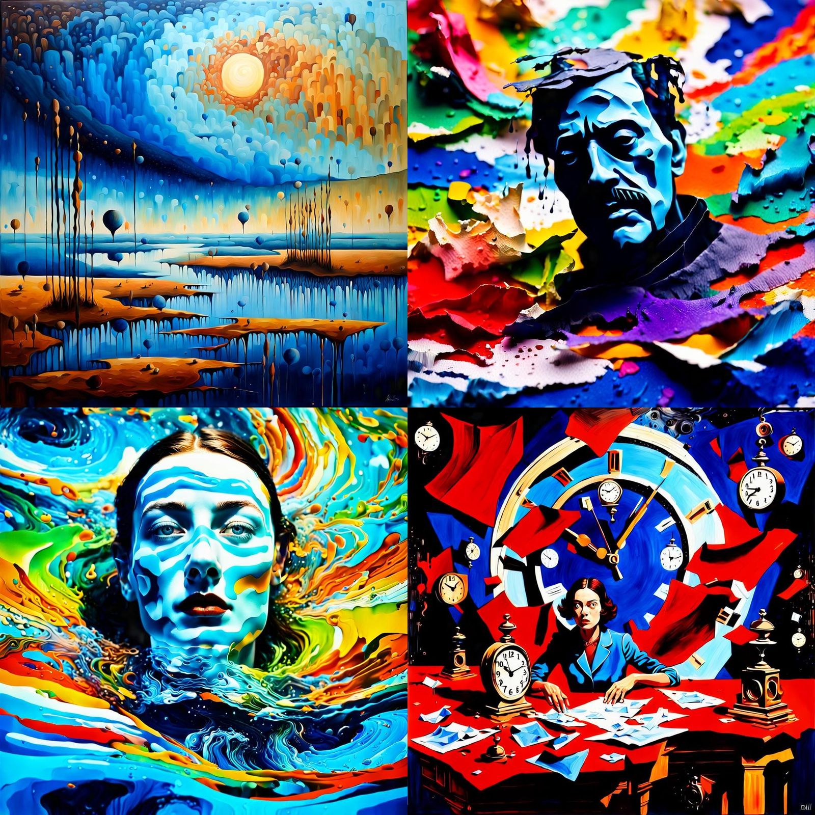 Surrealist Parsimony Principle Acrylic Painting on Canvas