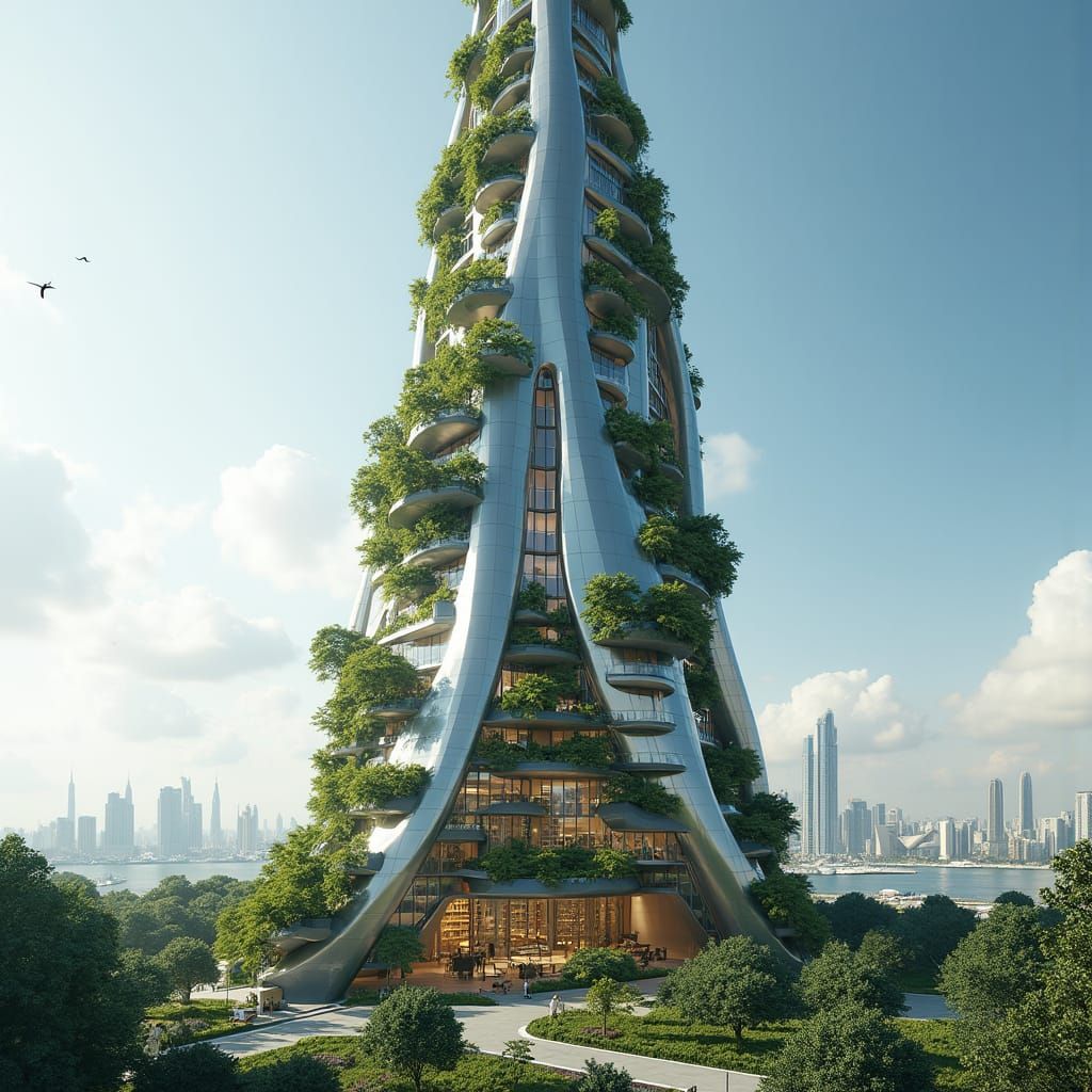 Futuristic Skyscraper Inspired by Burj Khalifa in 2030