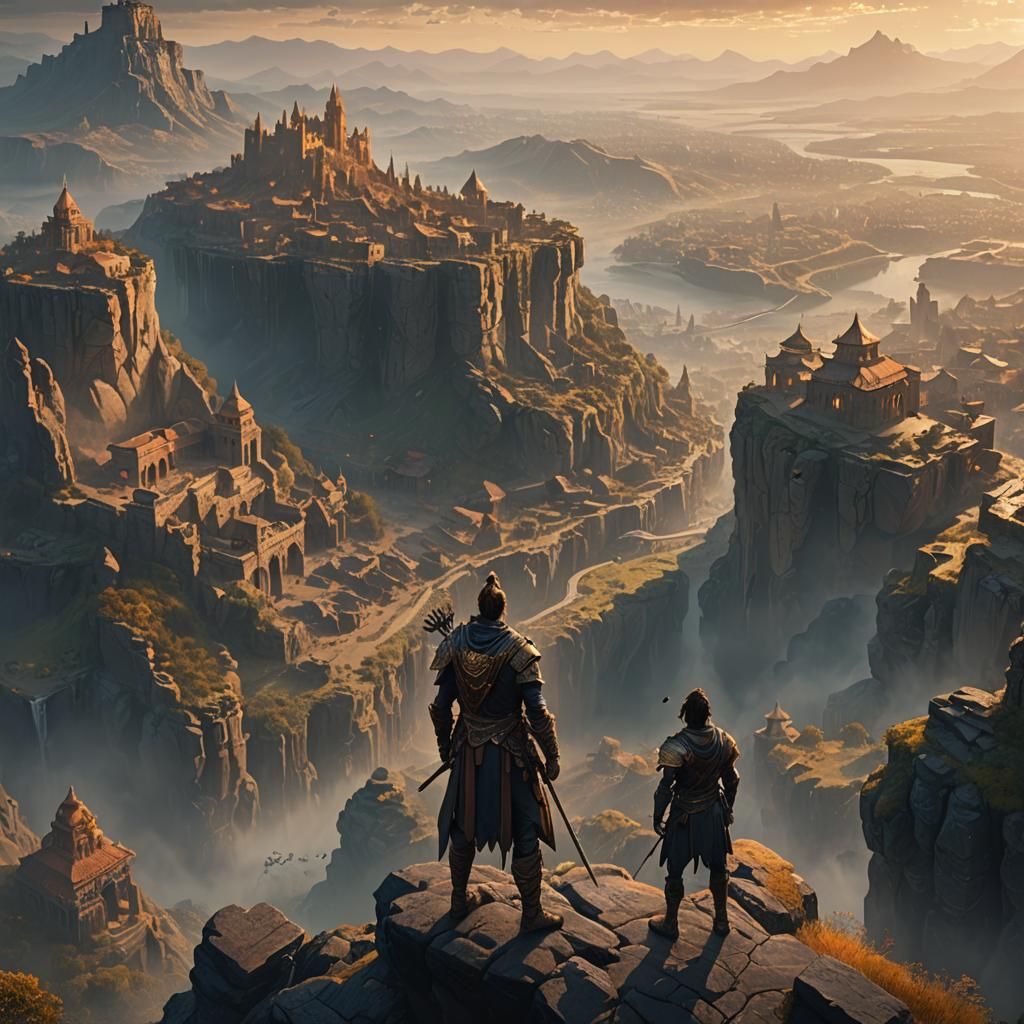 Mystical City Vista at Golden Hour