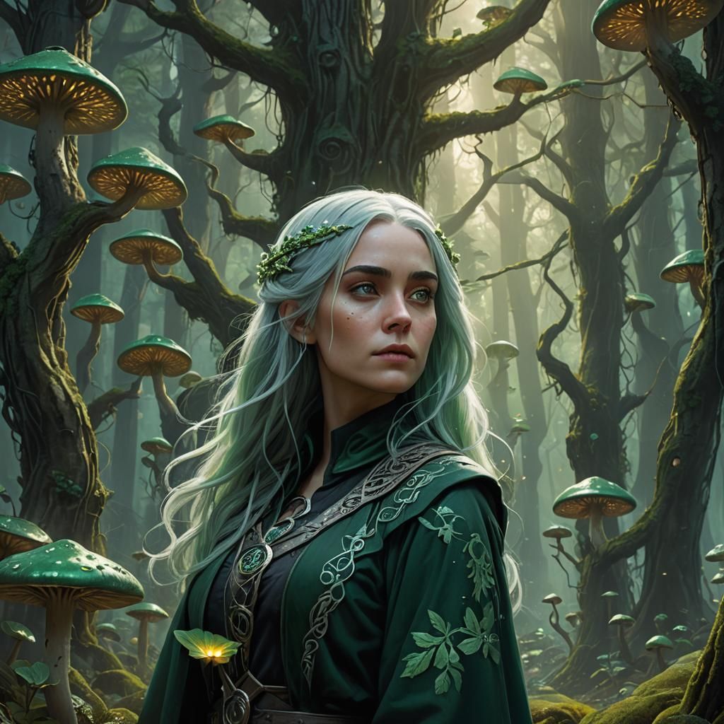 Enchanted Forest Portrait: Slytherin Girl in Fantasy Art Sty...
