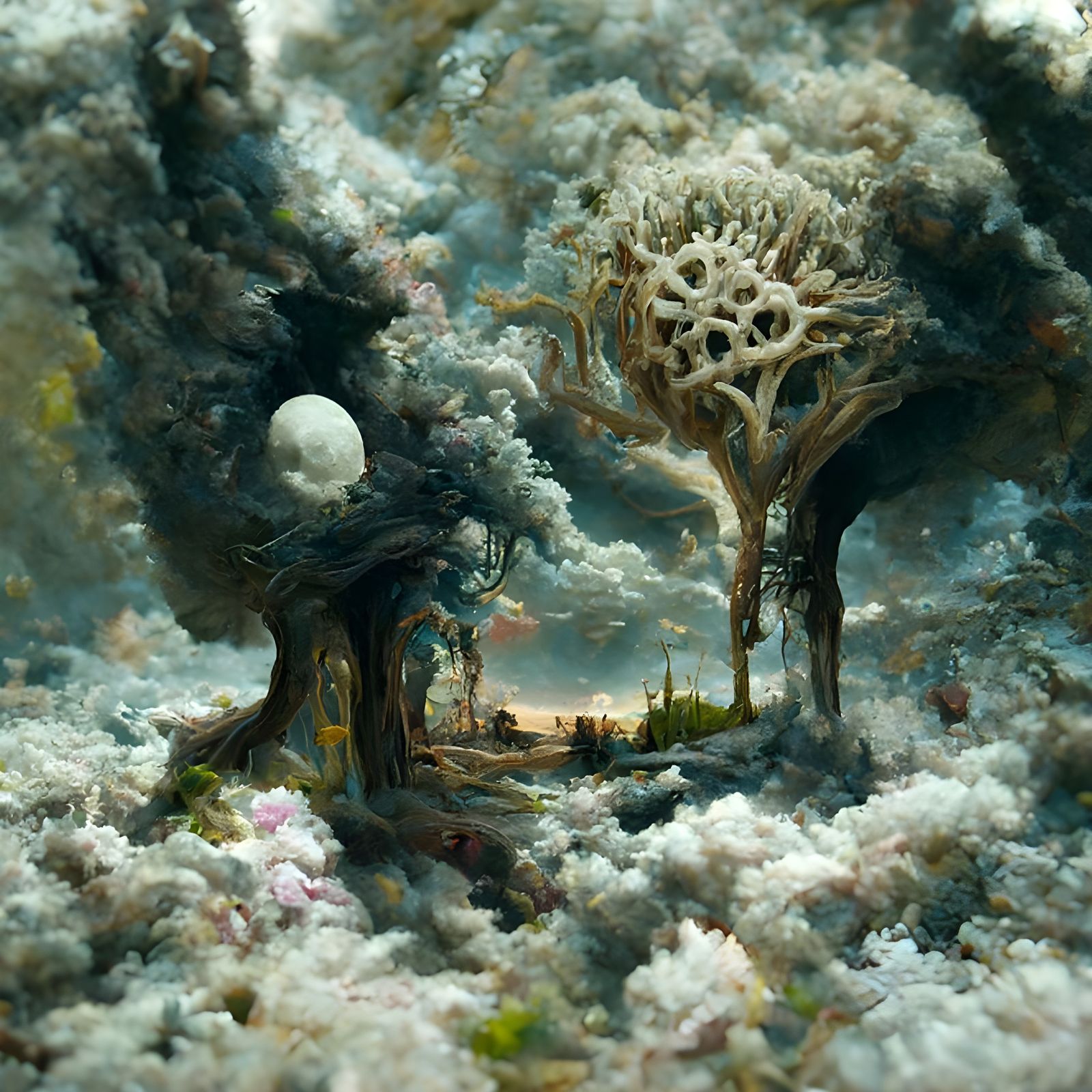 Tree of Life and Death: Expressionist Oil Painting