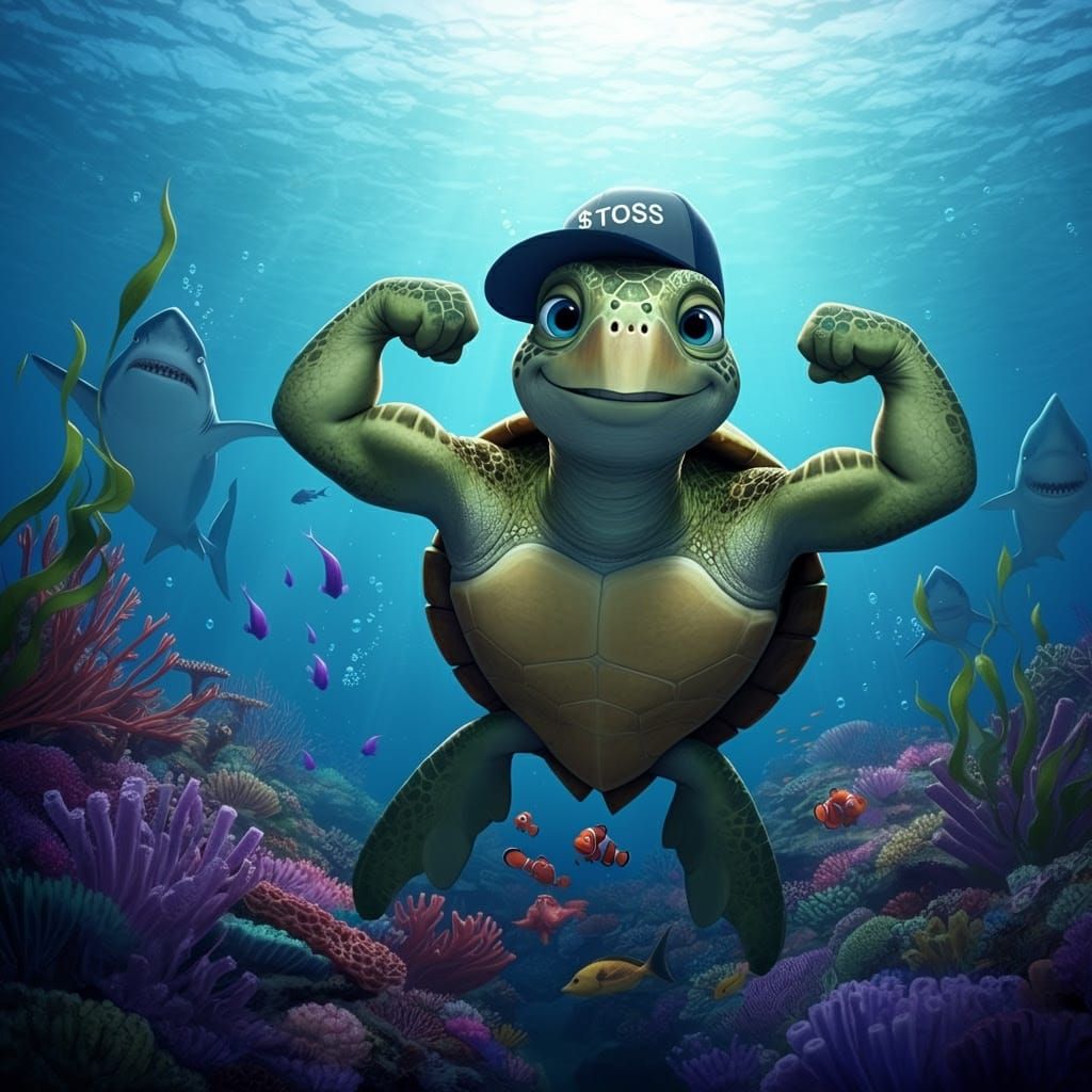 Majestic Green Sea Turtle Shields Friends from Shark Attack ...