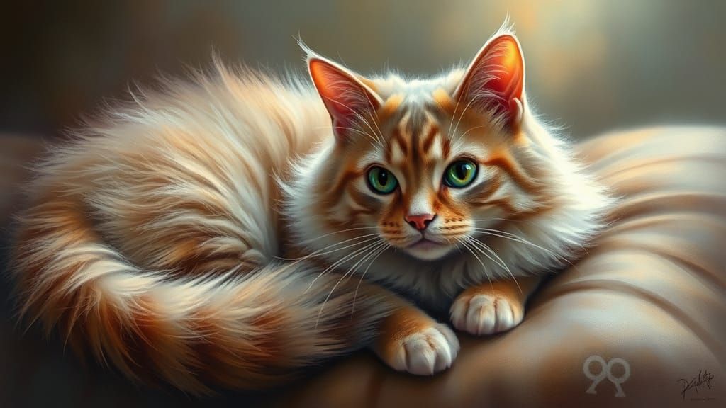 Colorful Cat Portrait in Ethereal Fantasy Style