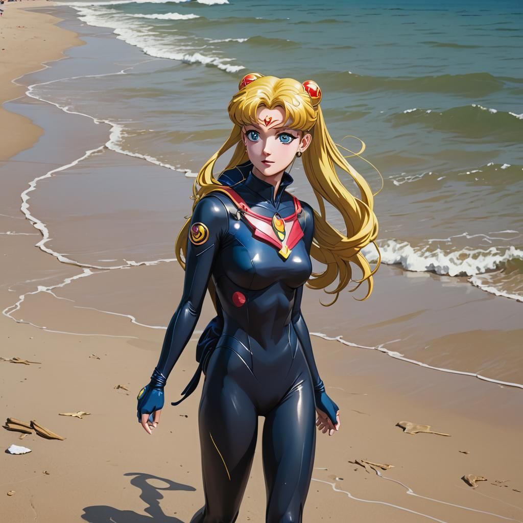 Sailor Moon in Wetsuit, Anime Style