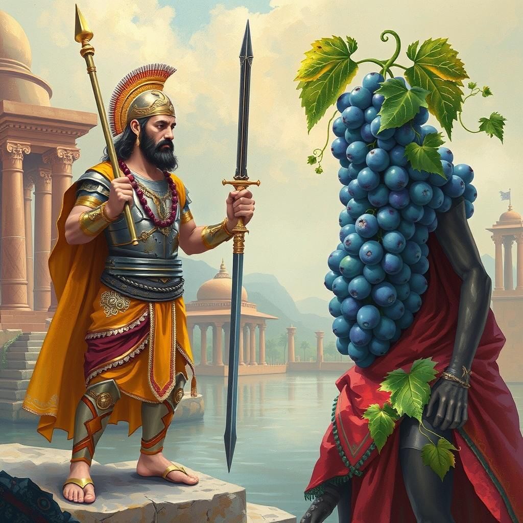 King Puru vs Alexander the Grape: Biomechanical Pop-Art