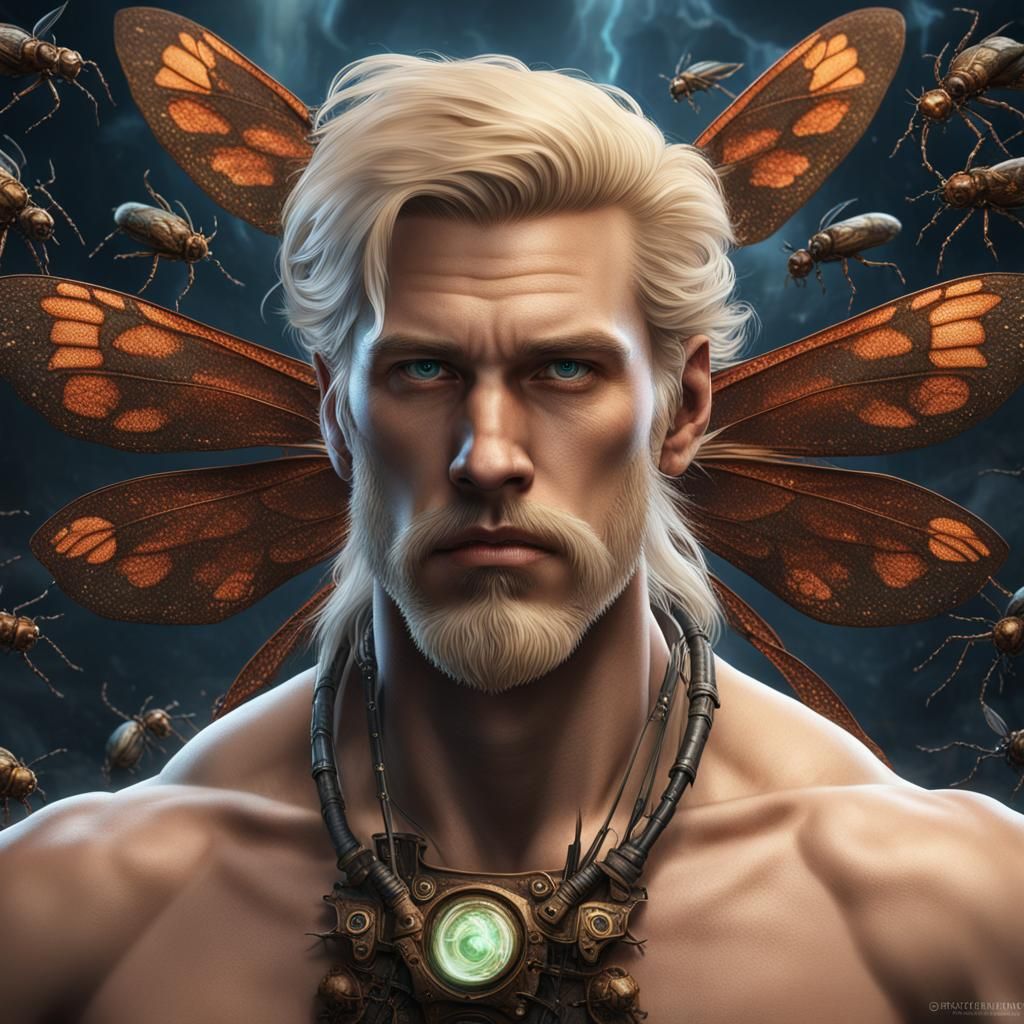 Insect Scientist Portrait in Detailed Matte Painting