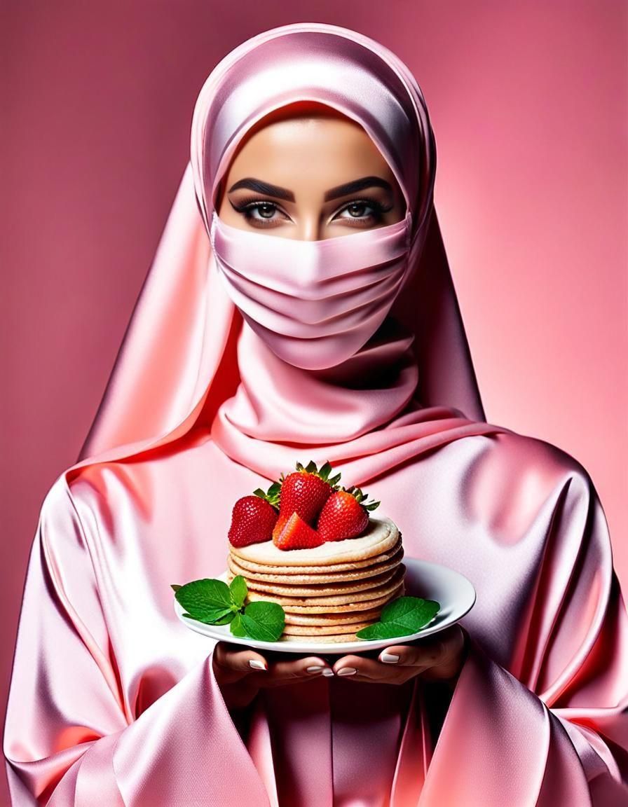 Niqabi Woman in Fantasy Food Beauty Campaign
