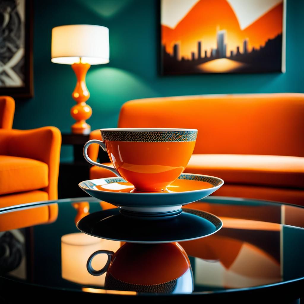 Orange Teacup: Surrealism and Geometric Abstraction