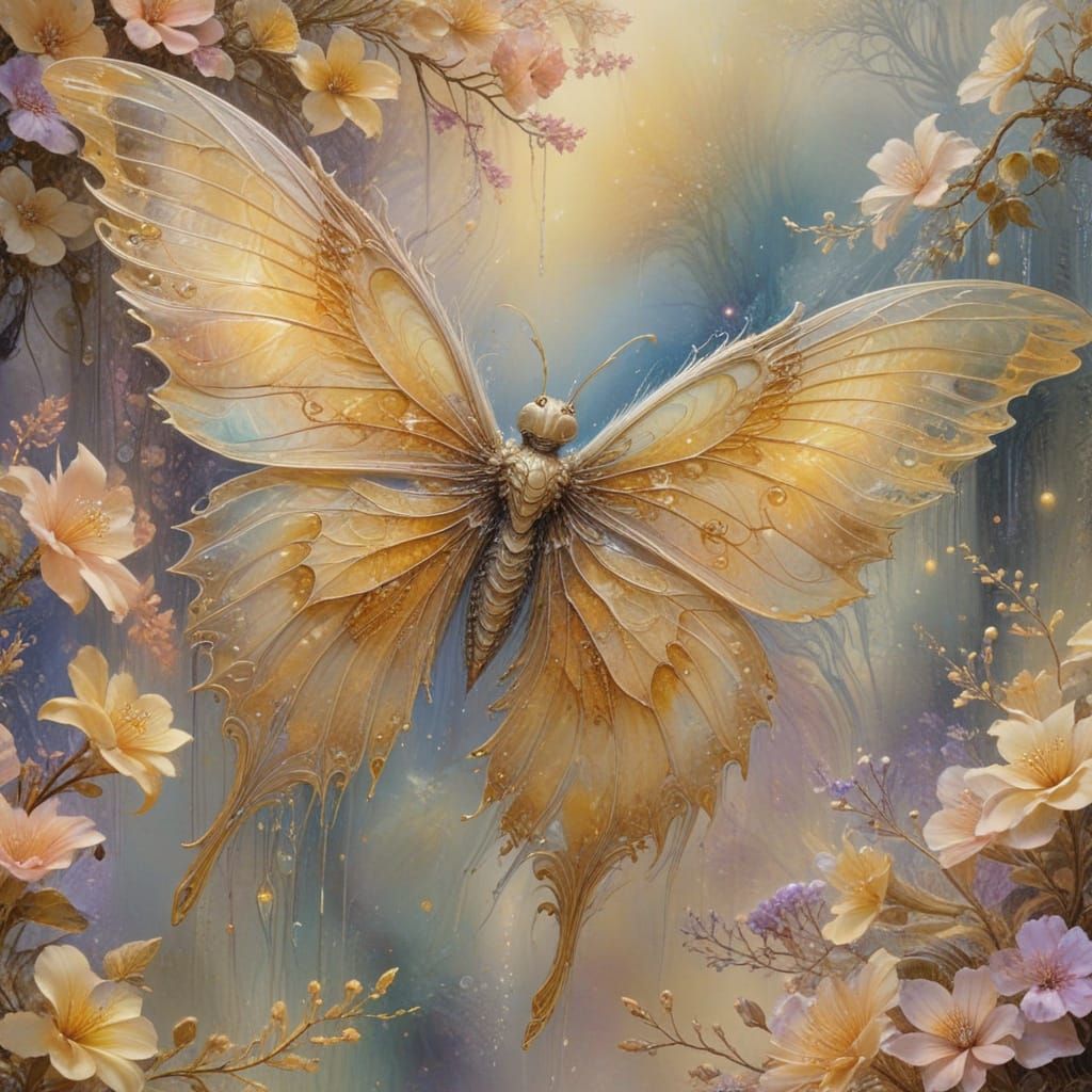 Glorious Wings in Ethereal Watercolor World