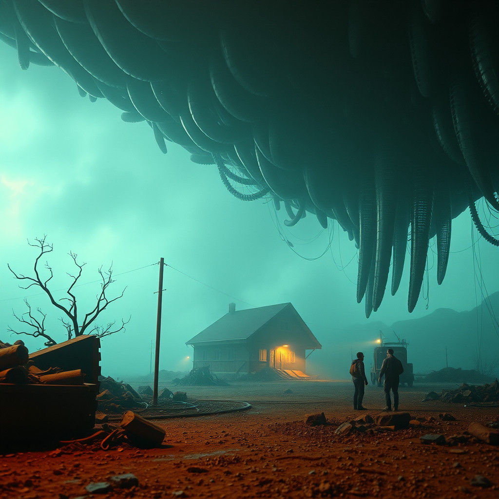 Surreal Cinematic Scene with Intricate Details