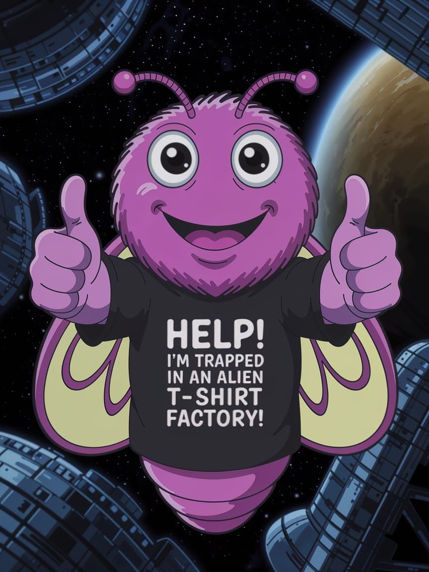 Alien in Distress on a Futuristic Space Station