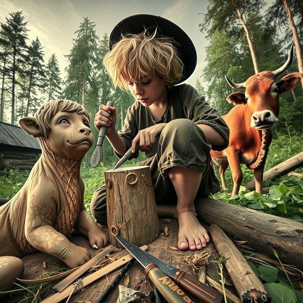 Whimsical Artist Lost in Creative Bliss