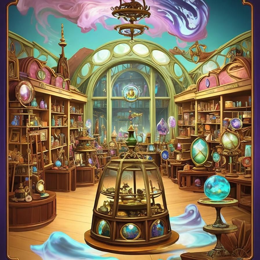 Looking Glass Emporium Logo in Ethereal Style