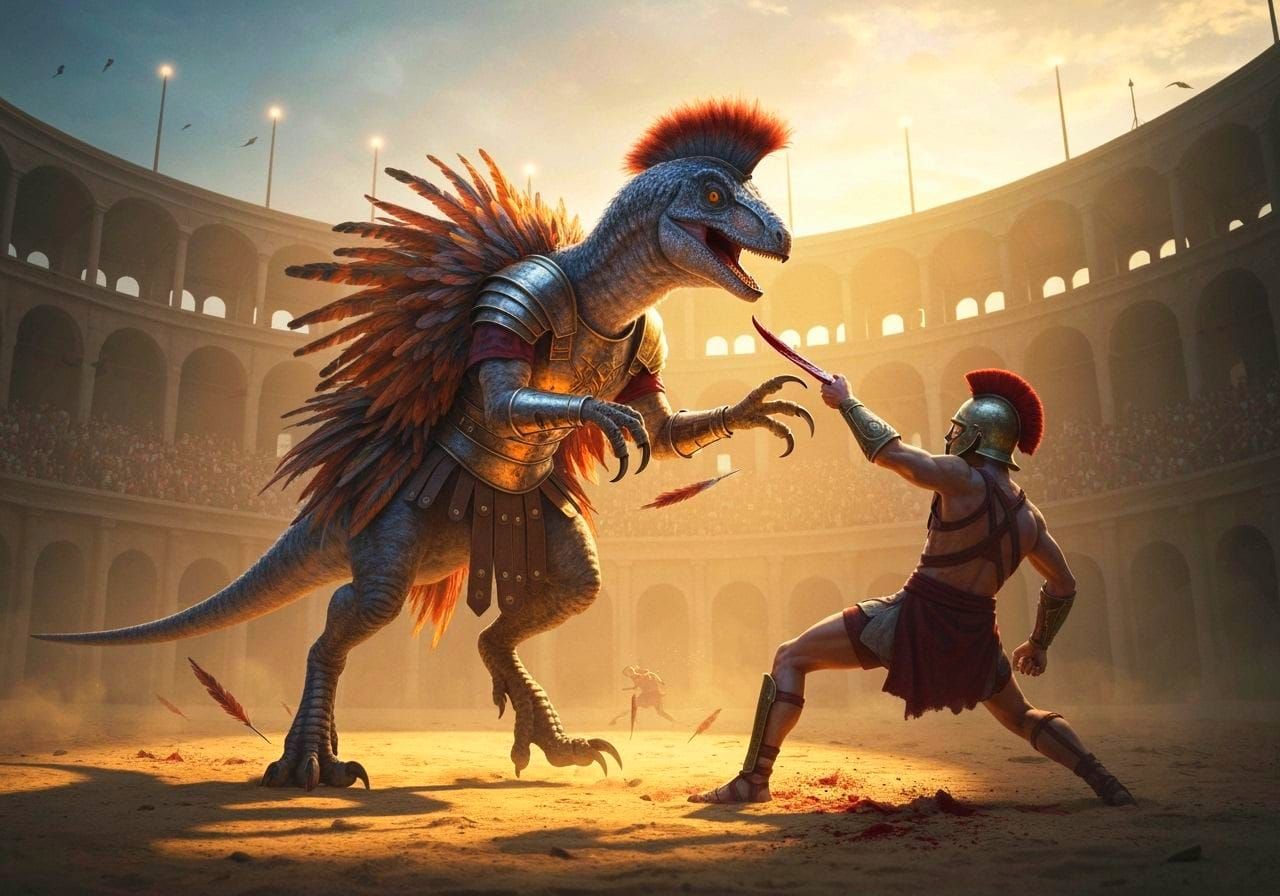 In Another Timeline: Romans Fight Dinosaurs in the Colosseum