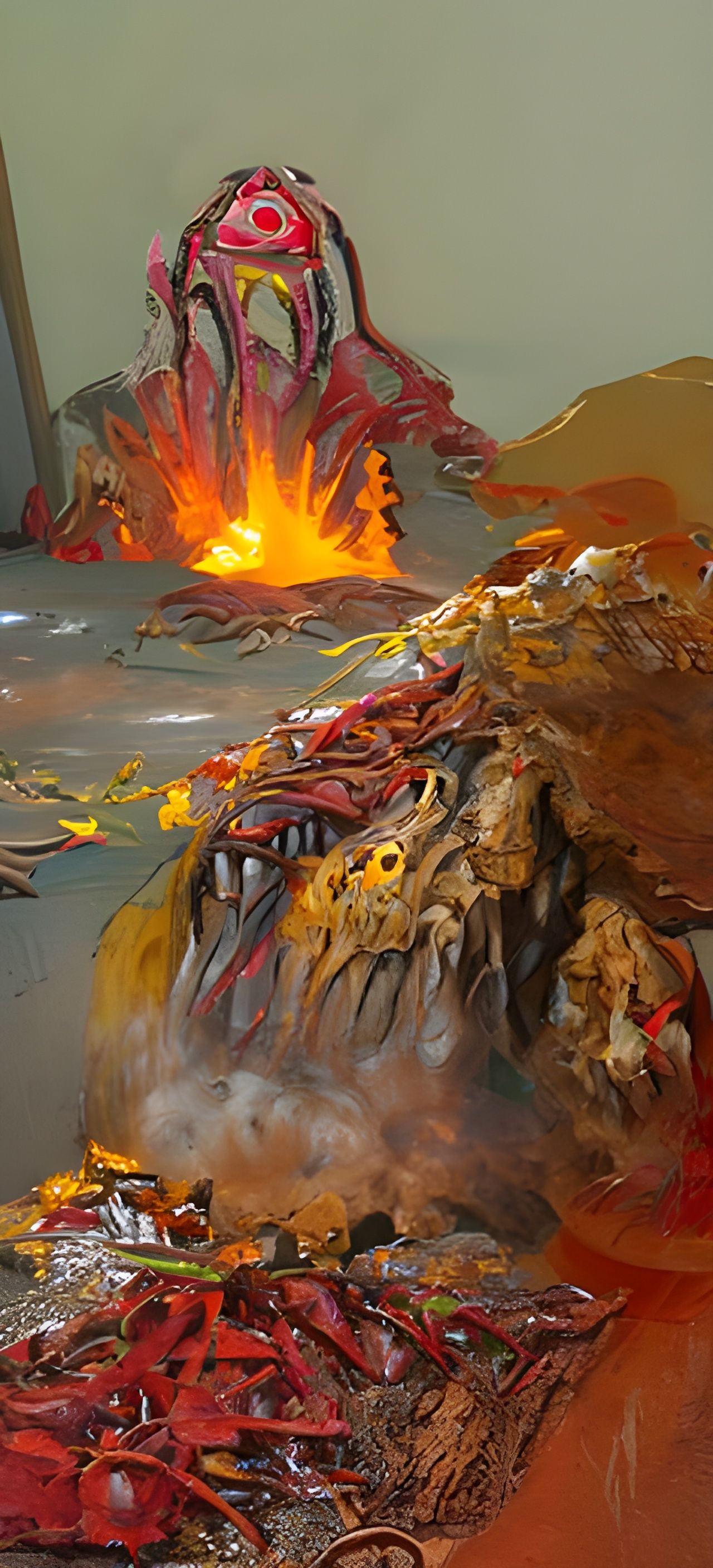 Volcanic Horror: A Molten Monster in Hyperrealism