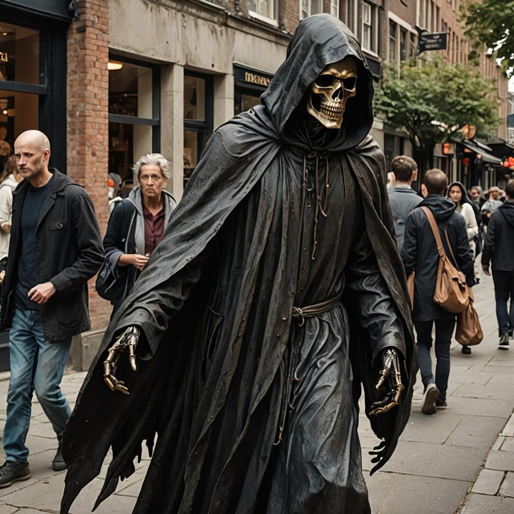 Hyper-Realistic Sculpture of the Grim Reaper