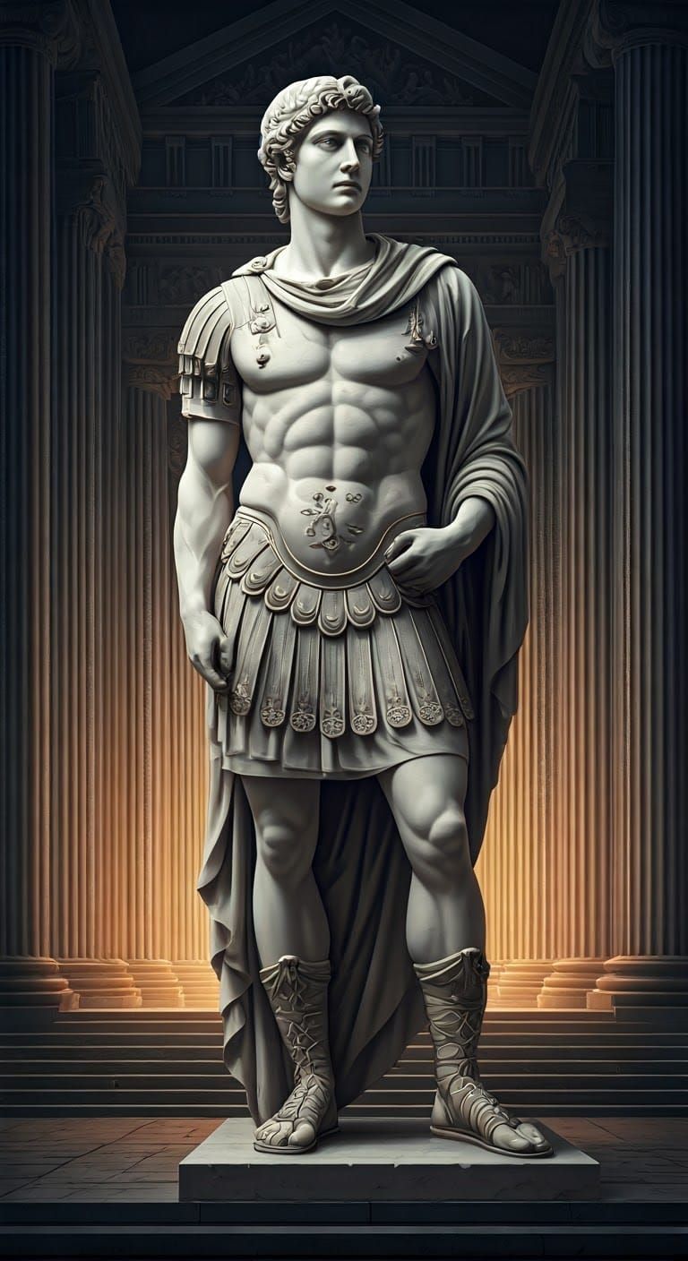 Ancient Roman Warrior in Marmol Glory