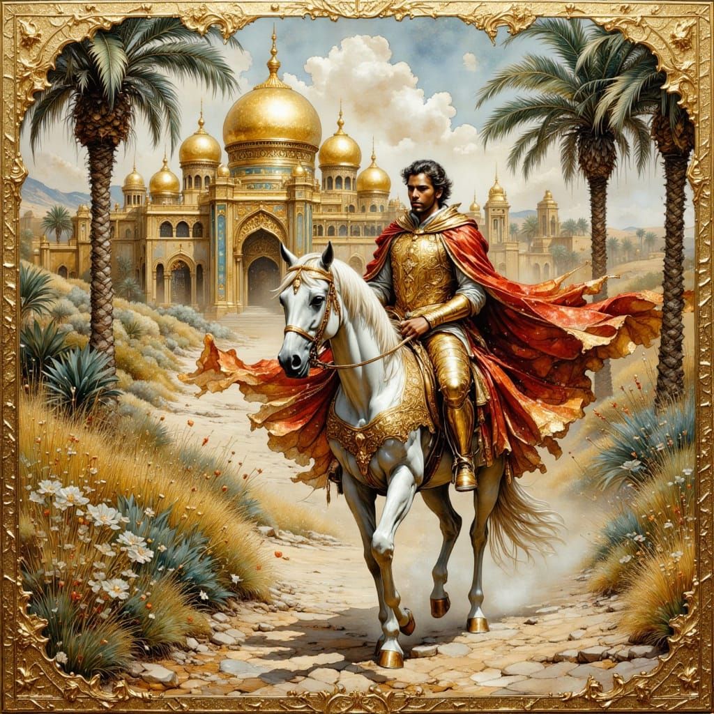 Arabian Prince Rides to Fairytale Palace