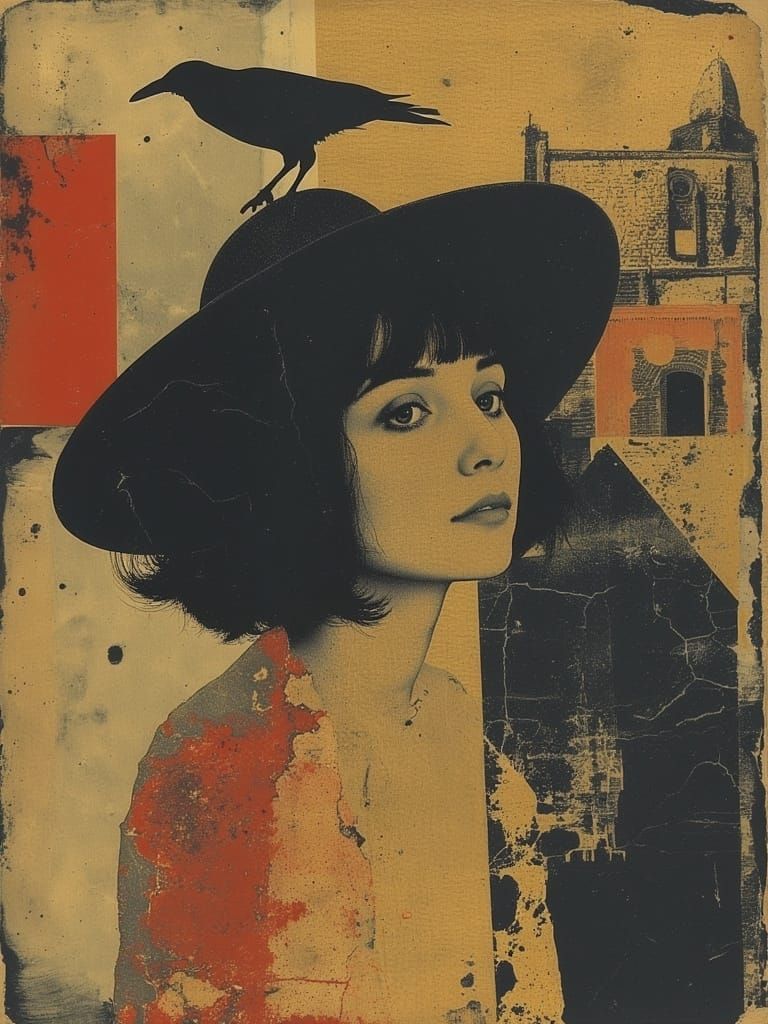 Woman with Swirling Hair in Leyendecker Style