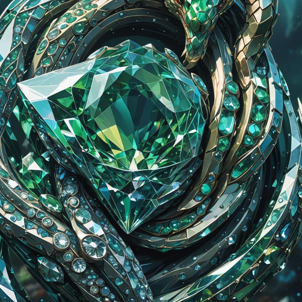 Diamond and Snake Fantasy Art in Unreal Engine