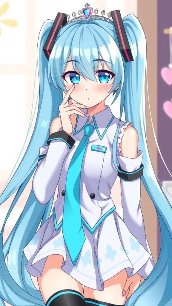 Cyberpunk Princess Hatsune Miku Commands Attention with Bold...