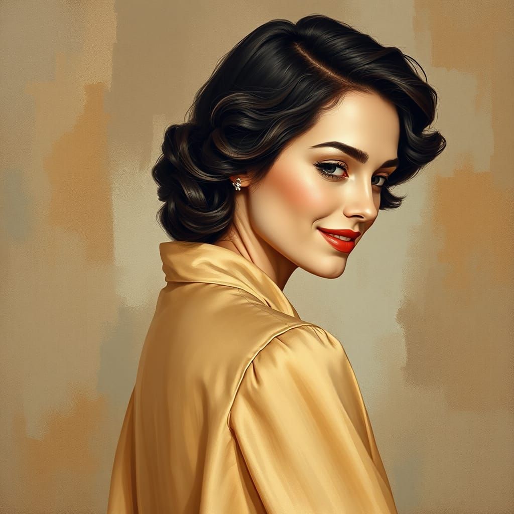 Autumnal Beauty in Klimt-Inspired Portrait