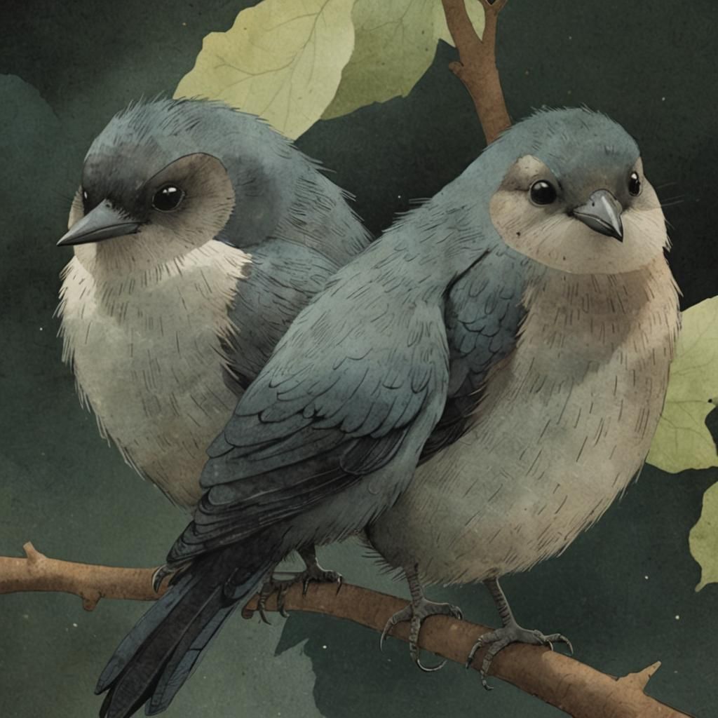 Vintage Storybook Illustration with Whimsical Woodland Creat...