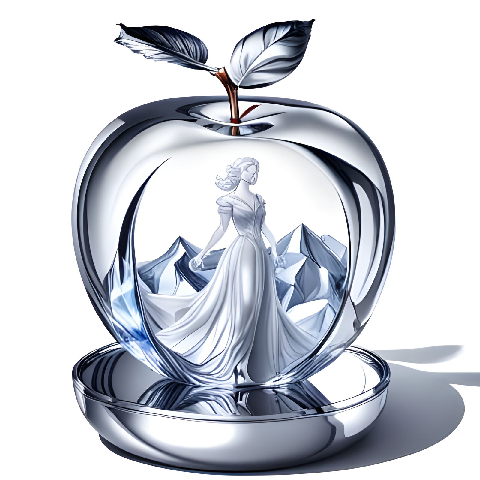 Swarovski Crystal Apple with Snow White, Art Nouveau
