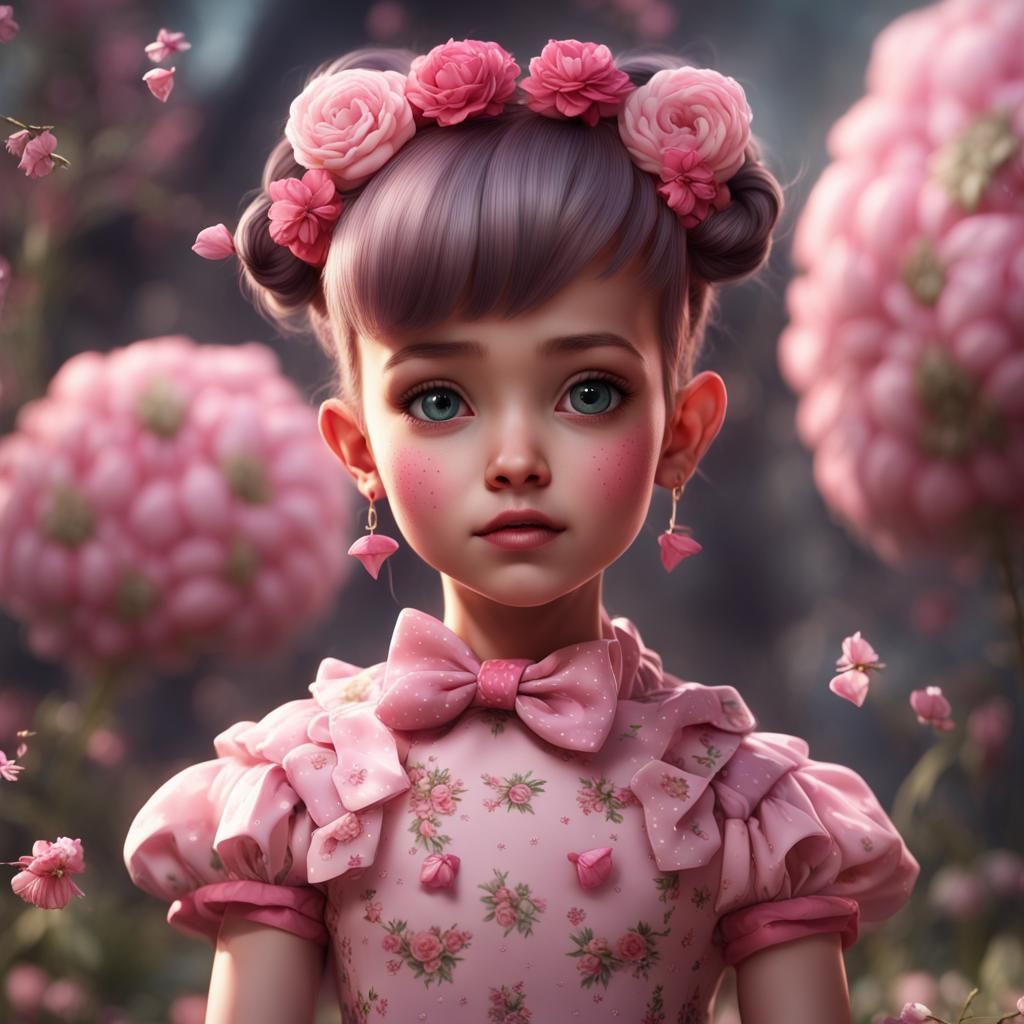 Girly Boy with Bows in Fantastical Matte Painting