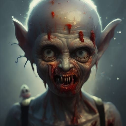 Zombie Gnomes from Outer Space Portrait in 8k