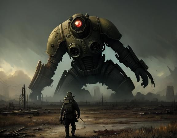 Sinister Fallout Landscape in Fantasy Art Style